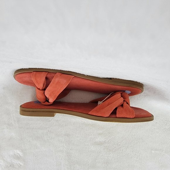 Avellini Coral Suede Leather Knot Strappy Flat Sandals Size 6.5 Made in Italy - Picture 5 of 8